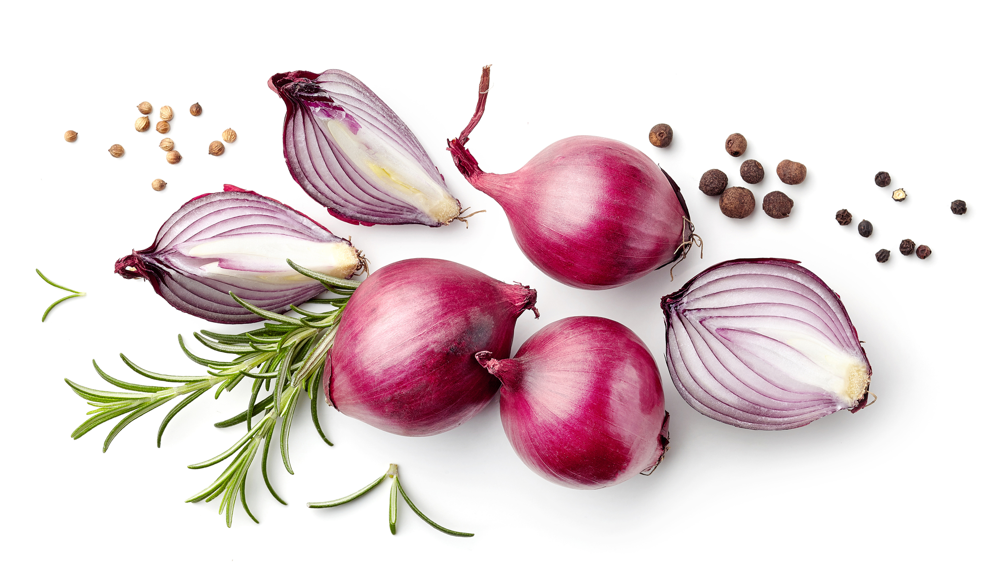 composition of red onions and spices