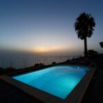 swimming pool in the night light