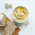 Snacks - white ceramic bowl with soup