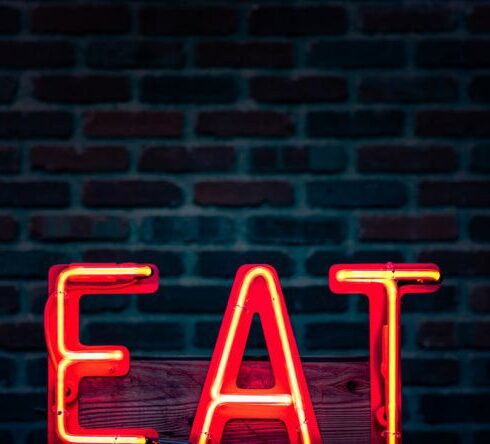 Eat - Red Eat Neon Sign Turned on