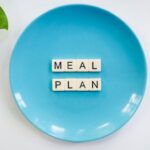 Meal Plan - Blue Ceramic Plate With Meal Plan Blocks