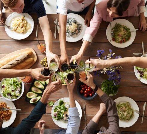 Lunch - Group of People Making Toast