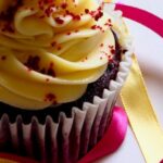 Foods - Chocolate Cupcake With White and Red Toppings