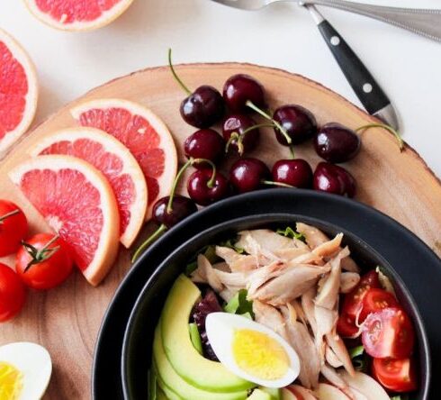 Foods - Bowl of Vegetable Salad and Sliced Fruits