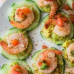 Foods - Cooked Shrimps on Cucumber Slices