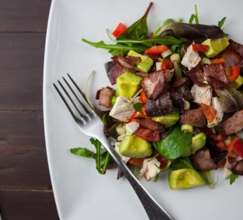 Diet - Vegetable Salad on Ceramic Plate