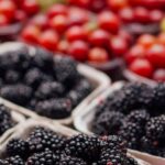 Superfoods - Fresh fruit and berries at a farmers market