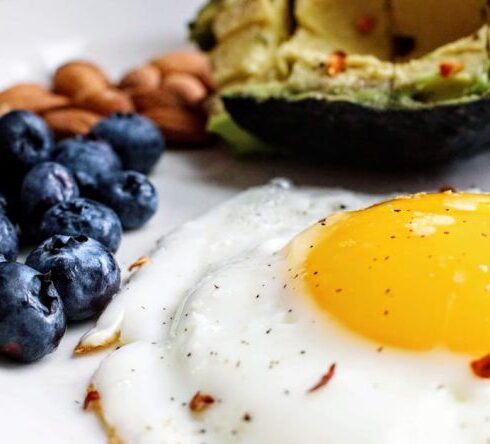 Diet - Egg Near Blueberries