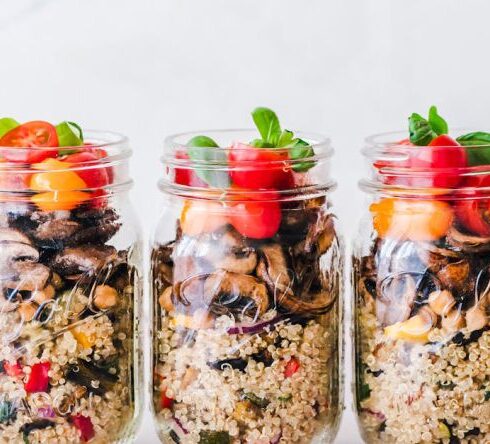 Meal Prep - Three Clear Glass Jars on Gray Surface