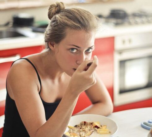 Diet - Woman in Black Tank Top Eating Cereals