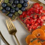 Foods - A Fresh Fruits on Top of the Bread on a Ceramic Plate