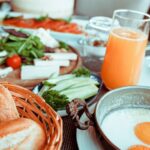 Breakfast - Fried Egg Beside Bread Platter