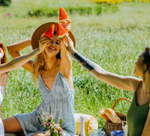 Foods - Group of Women Having a Picnic