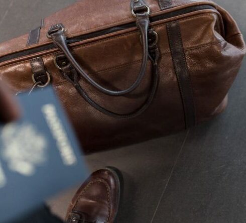 Traveling - Brown Leather Duffel Bag