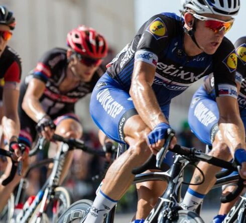 Athletes - High Angle View of People on Bicycle