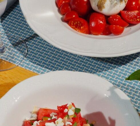 Meals - Close-up of Food and Drinks on the Table in a Restaurant