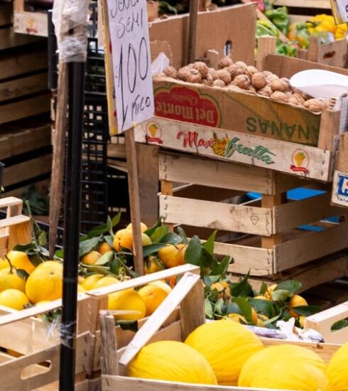 Diets - a bunch of crates filled with lots of fruit