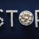 Diet - the word stop spelled out of marshmallows in a bowl