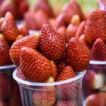 Diet - red strawberries in clear plastic container