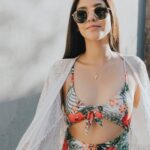 Sunglasses - Woman in Floral Bathing Suit and a Lace Cover Up