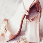 Sandals - Pink and White Floral Peep Toe Heeled Sandals