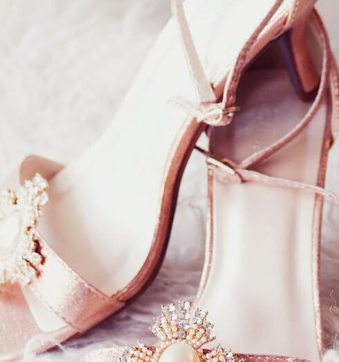 Sandals - Pink and White Floral Peep Toe Heeled Sandals