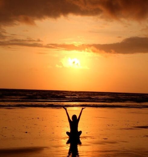 Meditation - Silhouette of Person Raising Its Hand