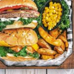 Cooking - Burgers With Fries and Tomatoes