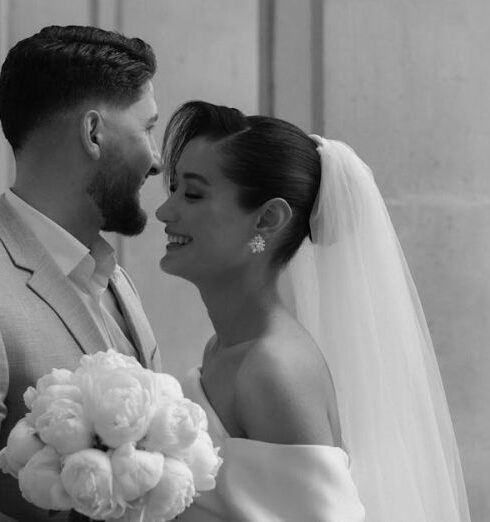 Commitments - Portrait of Wedding Couple in Black and White