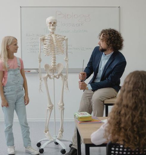 Learning - Teacher teaching Biology on a Student