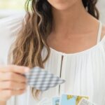 Visualization - Brunette Woman in White Dress Playing Cards