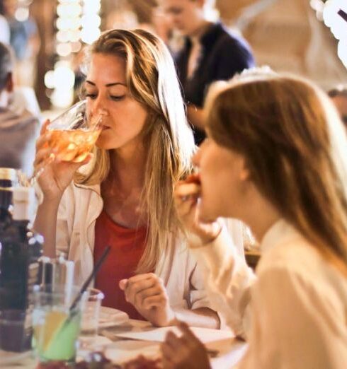 Eating - Woman Drinking Wine