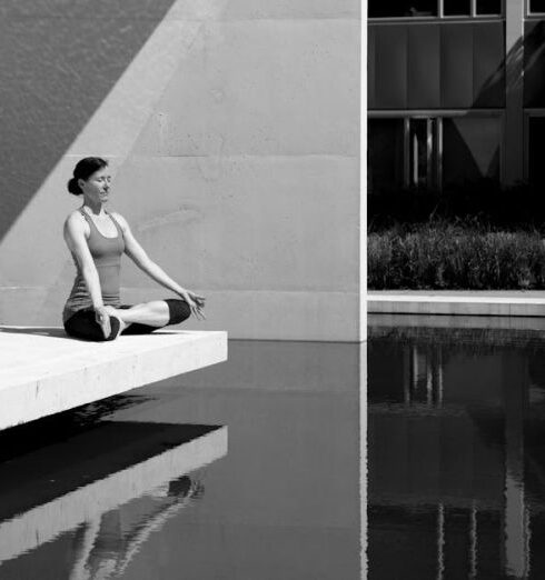 Wellness - Grayscale Photography Woman Doing Yoga