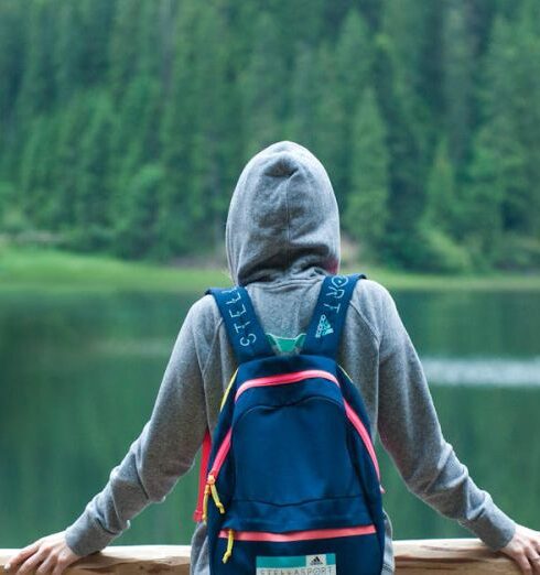 Lifestyle - Person Wearing Gray Hoodie Jacket Watching Lake