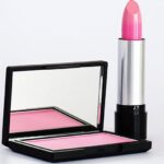 Products - Close-Up Photo of Pink Lipstick and Blush-On