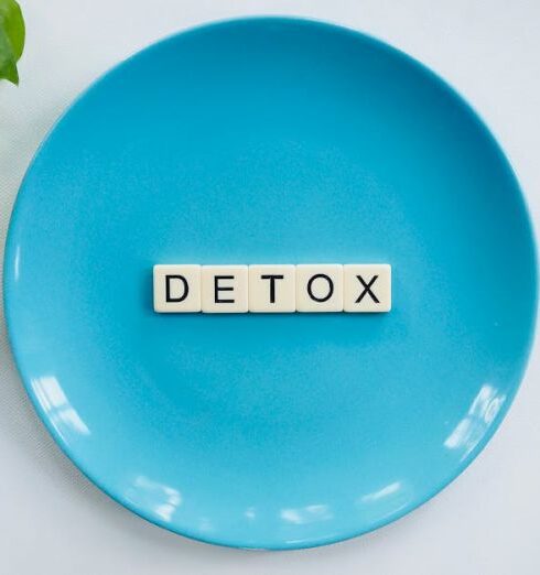 Detox - Detox Text on Round Blue Plate