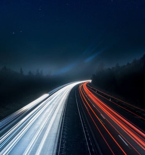 Movement - Light Trails on Highway at Night