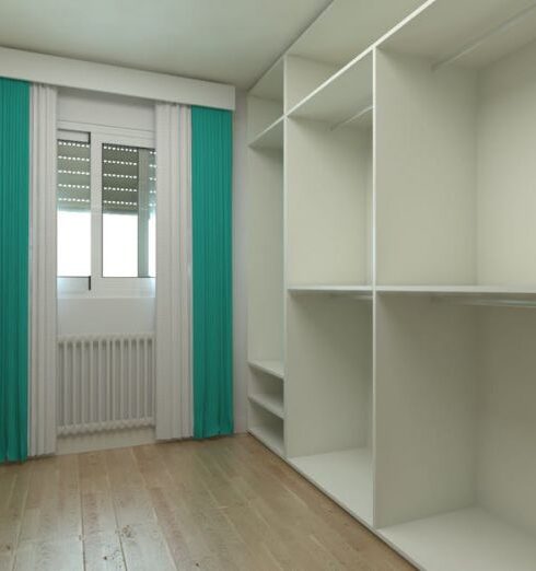 Wardrobe - White Wooden Shelf