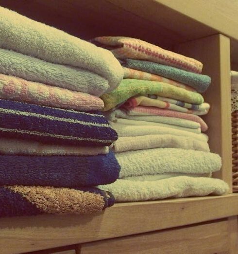 Wardrobe - Stack of Towels on Rack