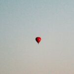 Minimalism - Red Hot Air Balloon on Sky