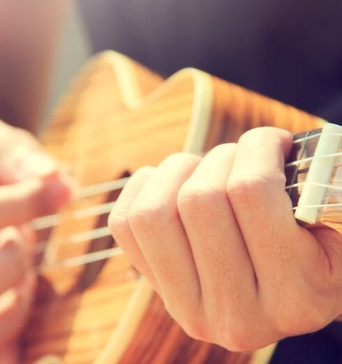 Hobby - Person Playing Brown Ukulele