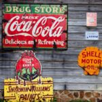 Signs - Drug Store Drink Coca Cola Signage on Gray Wooden Wall