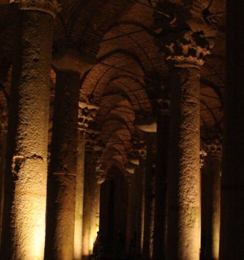 Visits - Illuminated Columns of Cistern in Istanbul