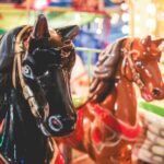 Rides - Closeup Photography of Brown and White Carousel