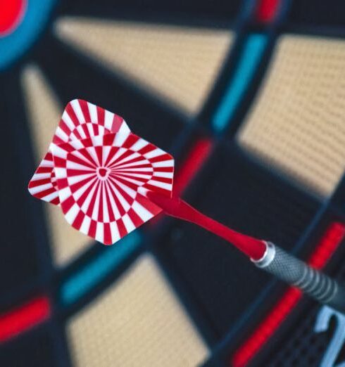 Goals - Red and White Dart on Darts Board