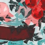 Illustration - Teal and Pink Cherry Print Garment