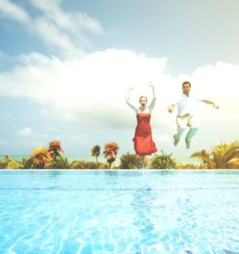 Weekend - Man and Woman Jump on Water