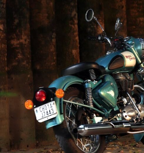 Outdoors - Photo of Parked Motorcycle