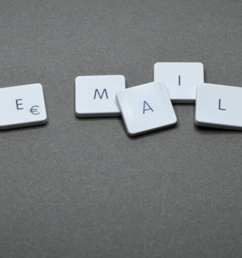 Email - Email Blocks on Gray Surface