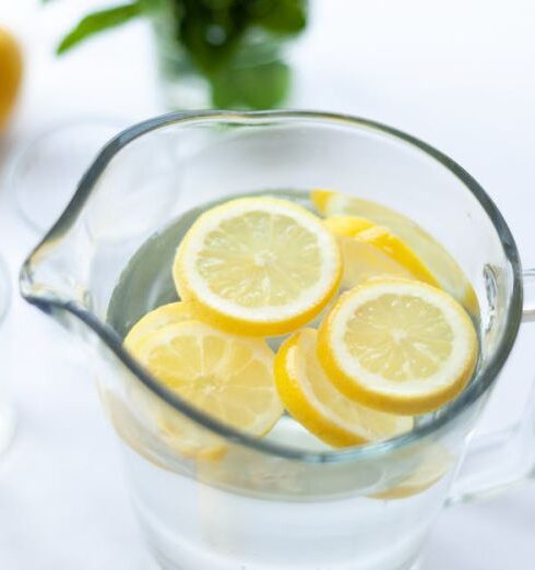 Drink Water - Sliced Lemon Fruit in Glass Picher